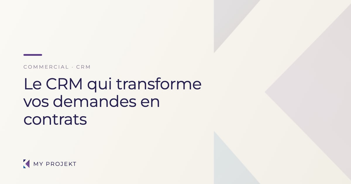 CRM pour prestataire événementiel — pipeline My Projekt