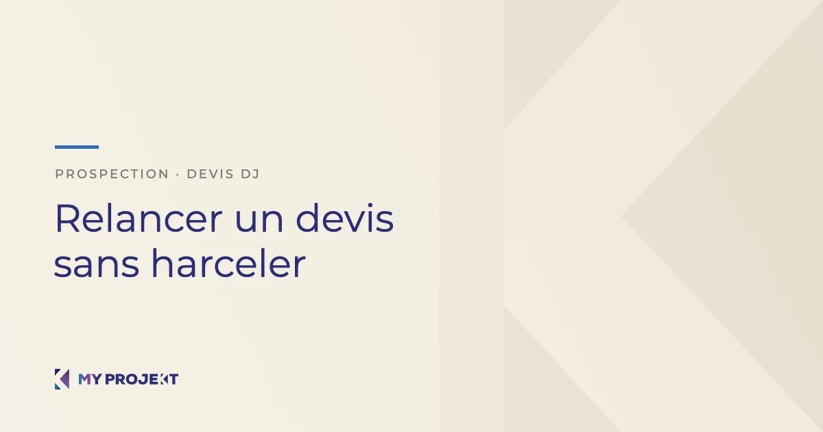 Calendrier de relance d'un devis DJ mariage avec messages e-mail et SMS