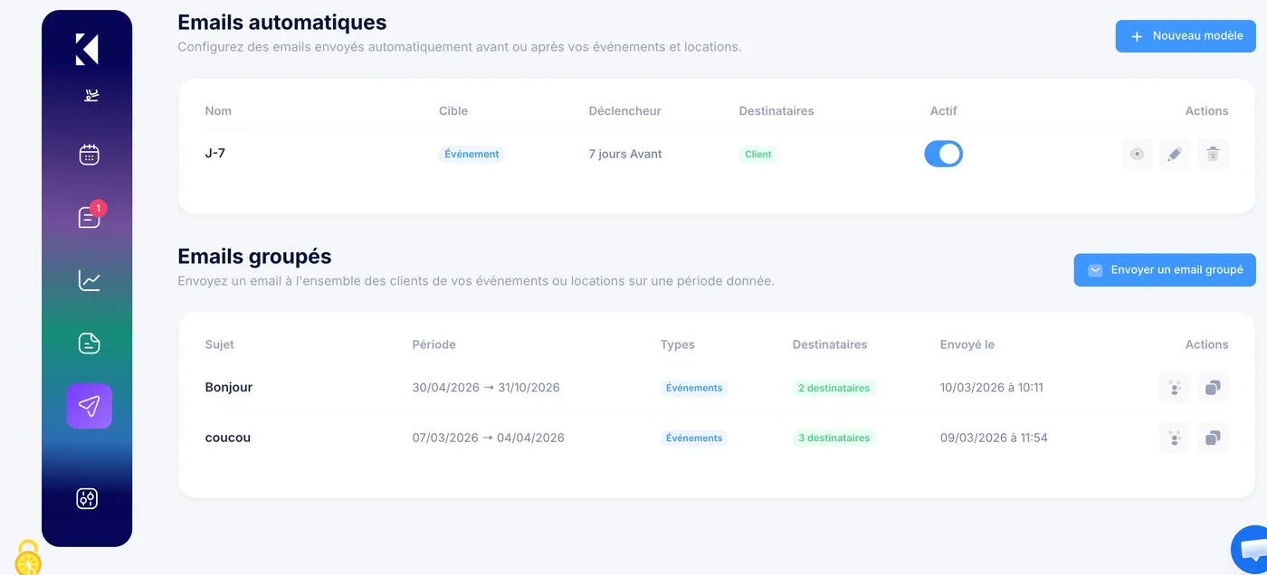 Emails automatiques dans My Projekt